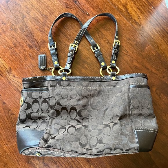 coach purse brown and purple
